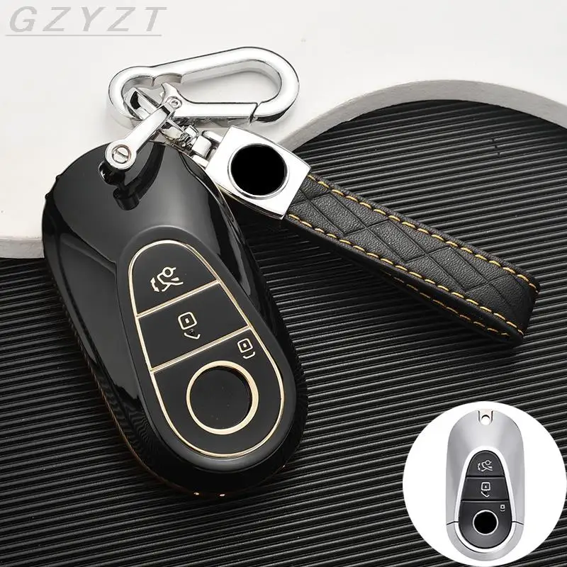 

TPU Car Key Case Cover Shell Fob Suit For Mercedes Benz 2021- S C Class W206 W223 C260 C300 C200 S350 S400 S450 S500 Keychain