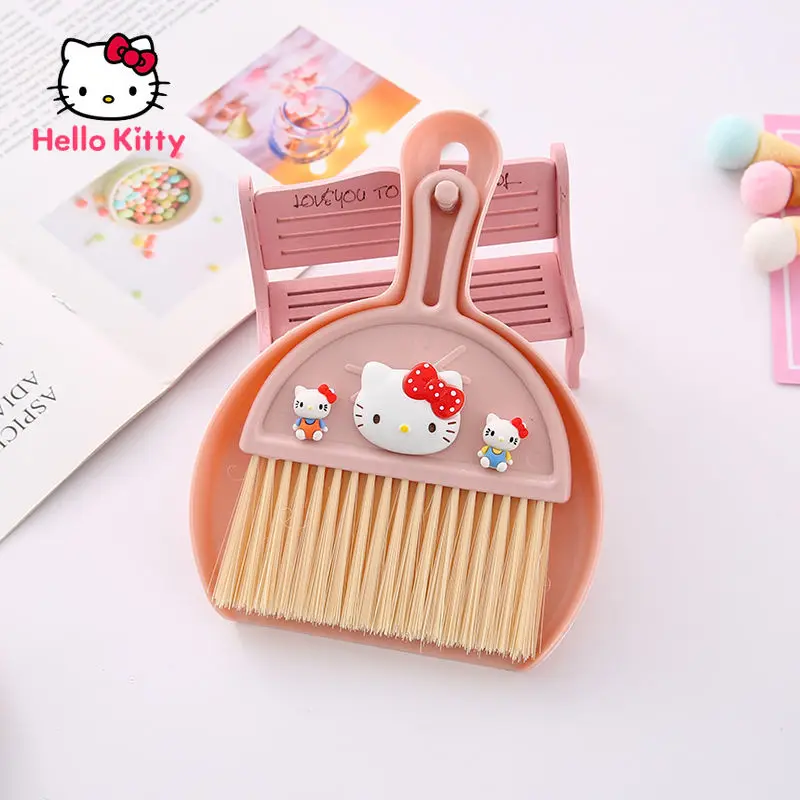 

Hello Kitty Desktop Cleanup Tool Broom Dustpan Mini Home Dust Removal Brush Slot Desktop Trash Shovel Keyboard Window Cleaning