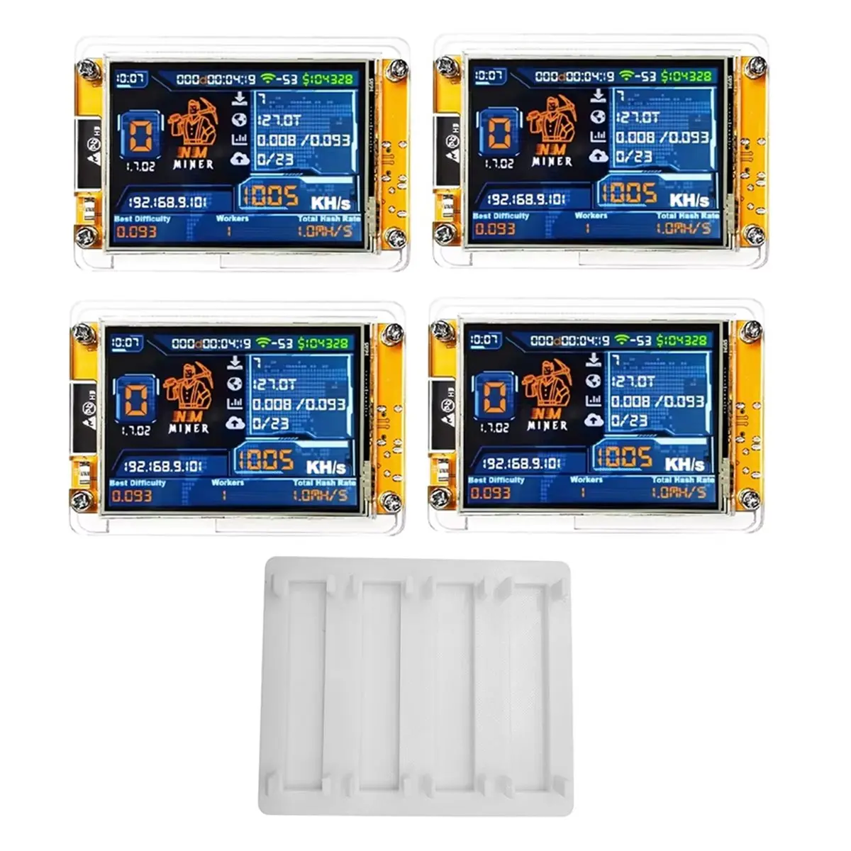 Может быть приобретен улучшенный NMMiner NerdMiner+4 Slots Stand 2.8 Inch Smart Display 4X1005KHS, 2.8-дюймовый смарт-дисплей, для офиса, для майнинга биткоинов и криптовалют в соло-режиме. (art.: 3920da289aade) - 3920da289aade