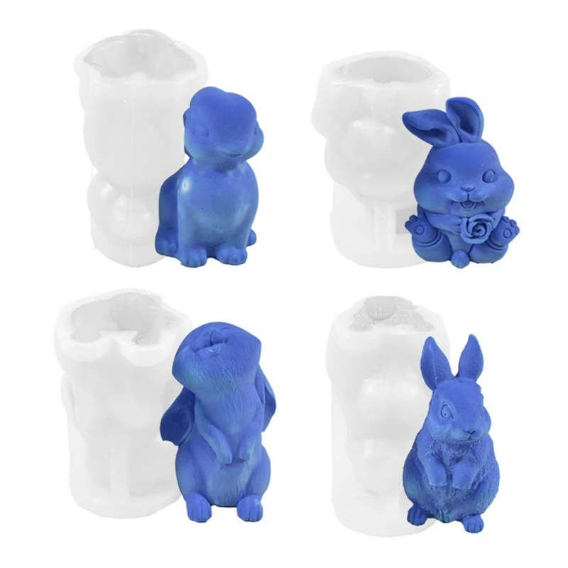 

3D Candle Silicone Mold Bunny Epoxy Resin Casting Mold for DIY Soap Home Decors