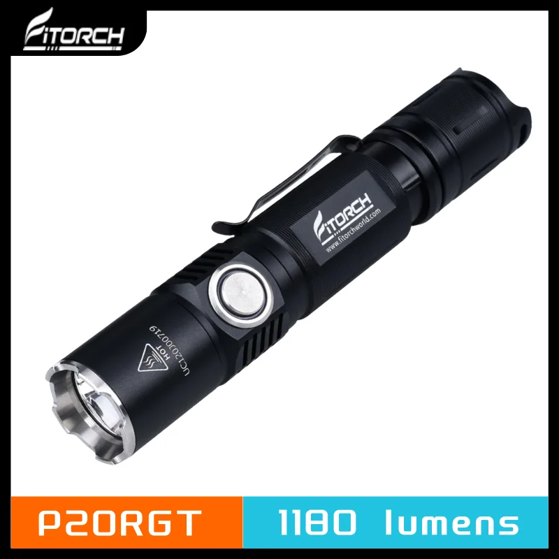 Fitorch P20RGT USB Rechargeable LED Flashlight 1180 Lumens CREE XP-L with PowerBank Super Campact Torch  Included 18650 Battery