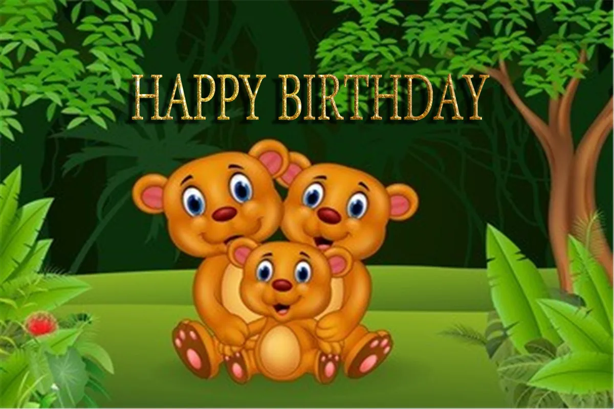 

Виниловый тканевый фон для фотосъемки детей с изображением Льва леопарда тигра леса животных листьев