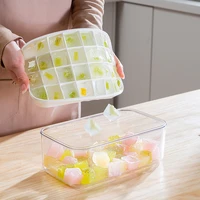 ice cube tray with lid and bin 32 grids reusable silicone ice mold with ice container easy release and flexible bpa free