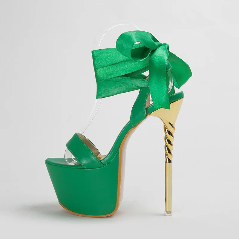 

Sandals Ladies Summer Modern Women's Shoes Ankle Strap Heels Pole Dancing Platform Nightclub 15.5CM Super High Heels