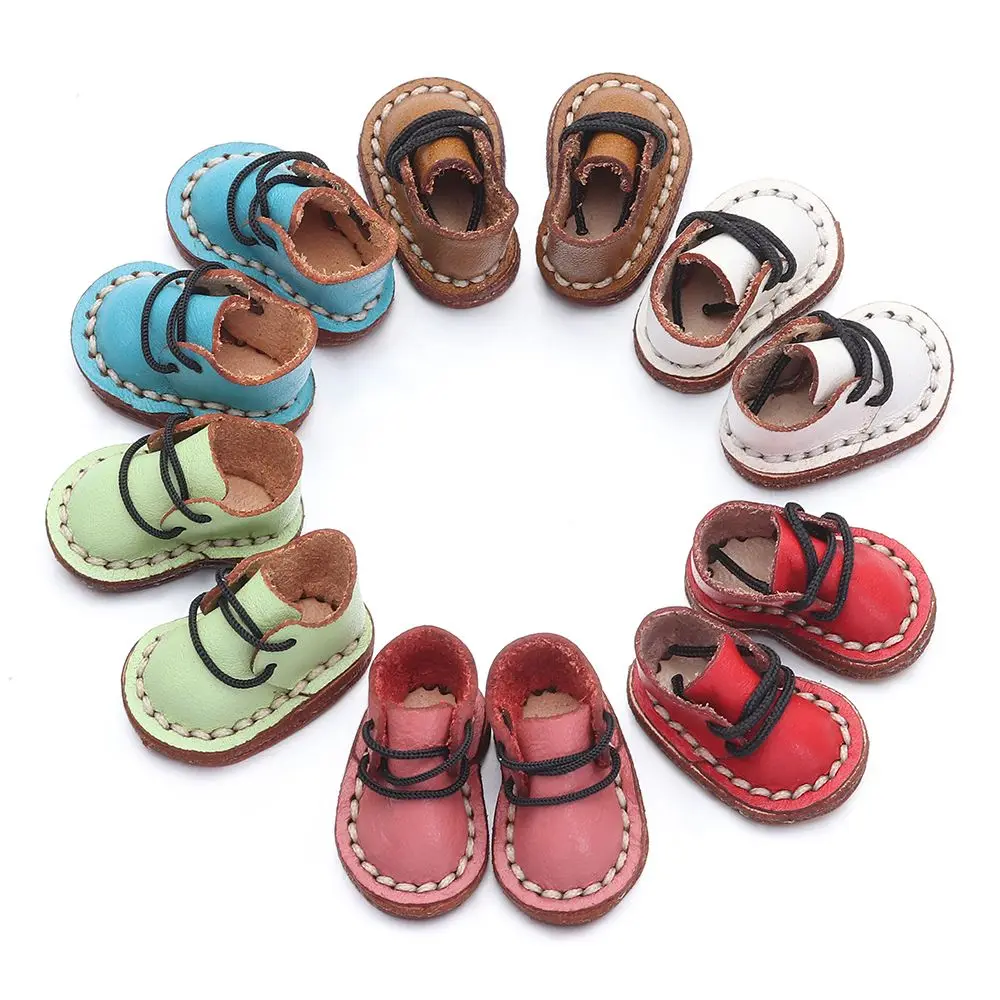 

Новые повседневные туфли ручной работы из воловьей кожи для кукол 1/11 OB11, кожаные туфли 1/12 BJD для кукол obitsu11GSCbody9OB11, кукольные ботинки