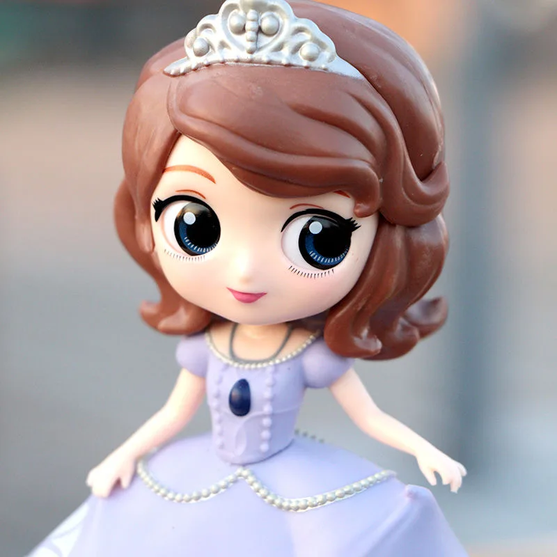 14cm Q Posket Sofia Princess Rapunzel Jasmine Cinderella Ariel Mulan PVC Figure Model Toys Cake Model Dolls Gift images - 6