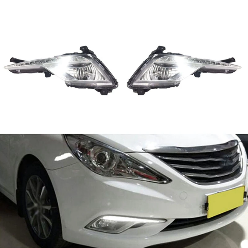 

Car Right DRL LED Fog Light for Hyundai Sonata MK8 2013 2014 2015 Auto Driving Lamp Daytime Running Light Bumper Lamp
