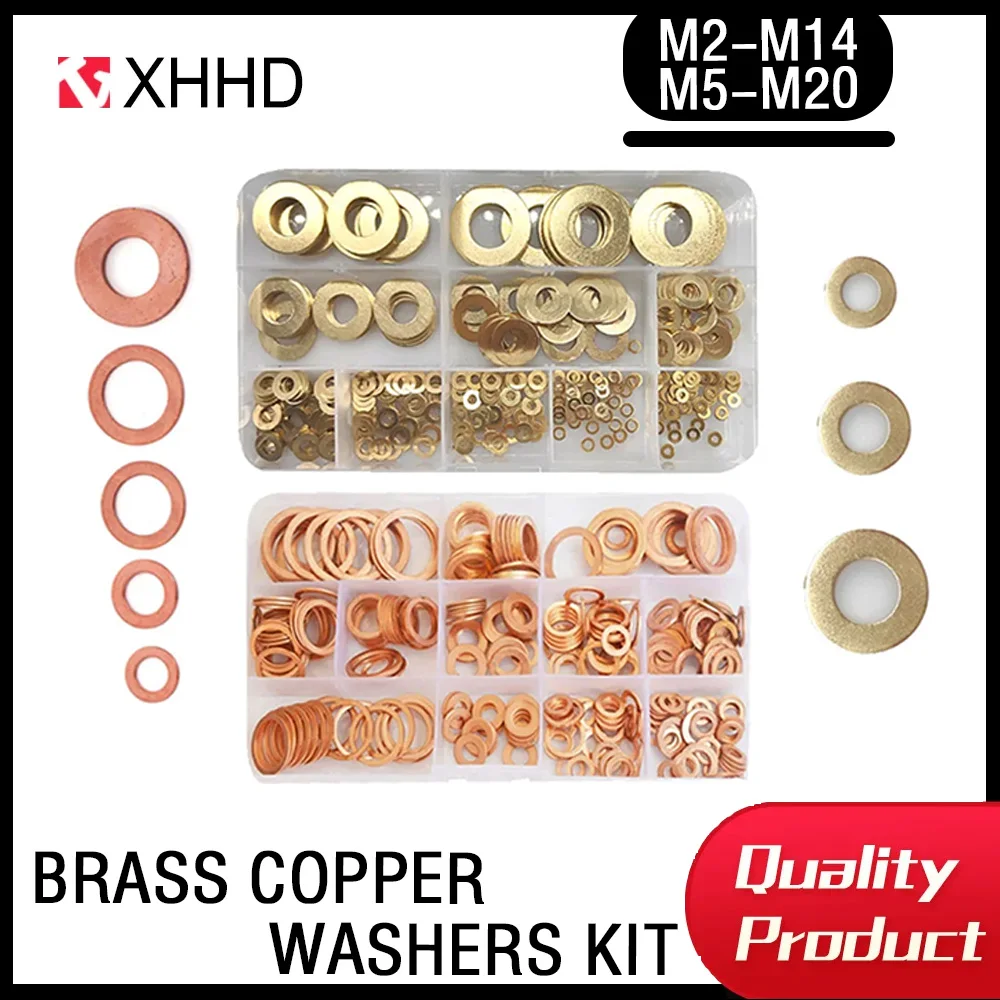 

M2-M14 Brass Flat Plain Washer For Screw Bolt Set M5-M20 Gasket Copper Washer Nut And Bolt Set For Sump Plugs Flat Plain Washer
