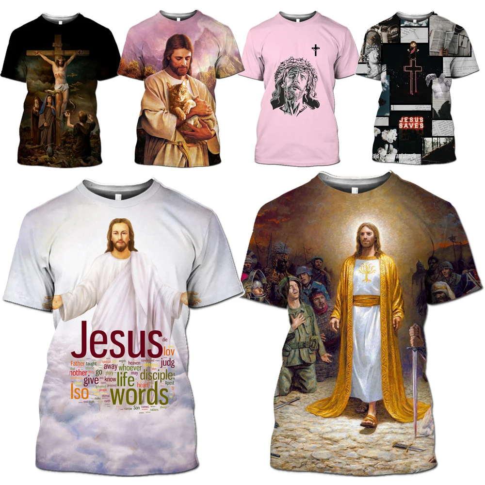 

Men 3d T Shirt Virgin Mary Christianity Founder Jesus Is Alive Crucified Missionary Universal Love Punk Fun Tshirt