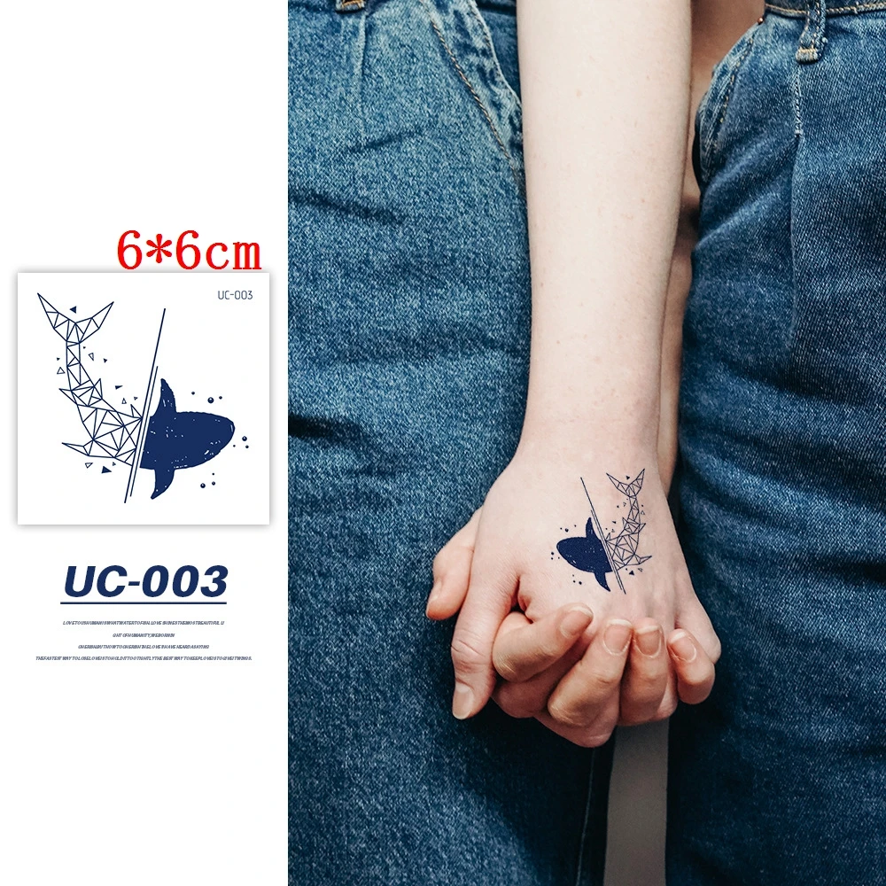 

Juice Tatto Sticker Ins Whale Tail Deer Owl Arm Wrist Body Art Ink Blue Waterproof Temporary Fake Tattoo for Men Women Ladys