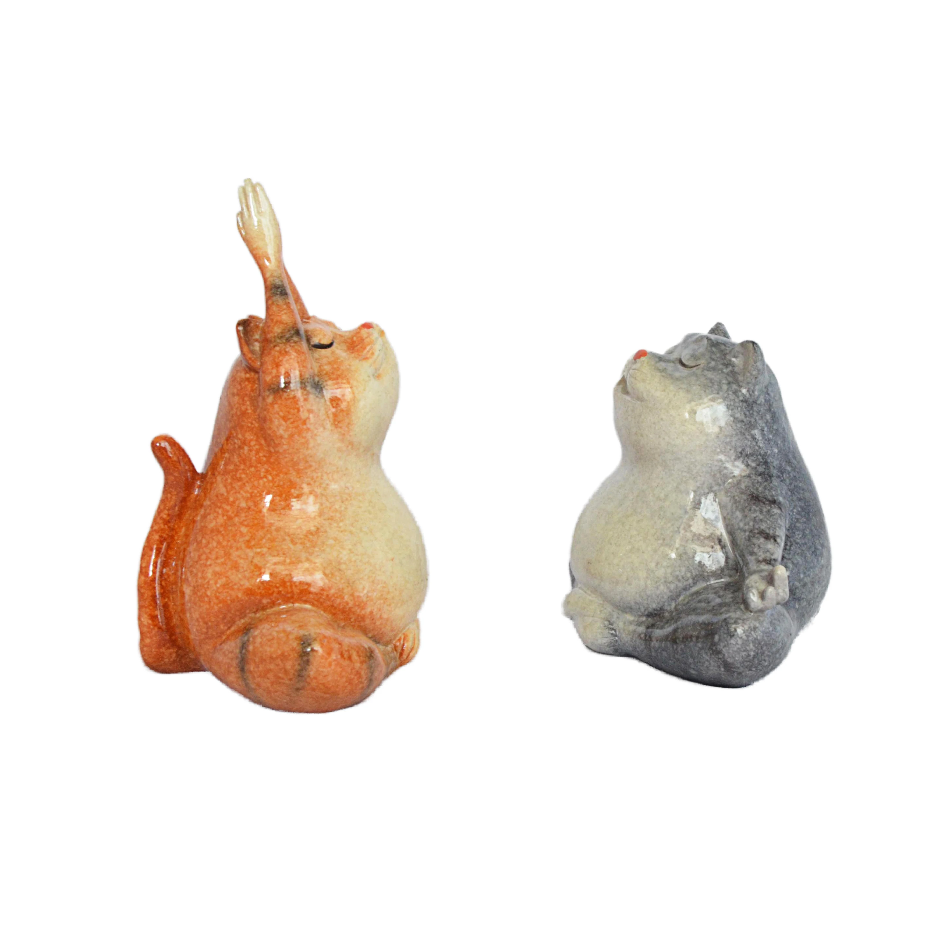 Полимерная Статуэтка для йоги MYBLUE в виде кошки украшения дома статуэтка