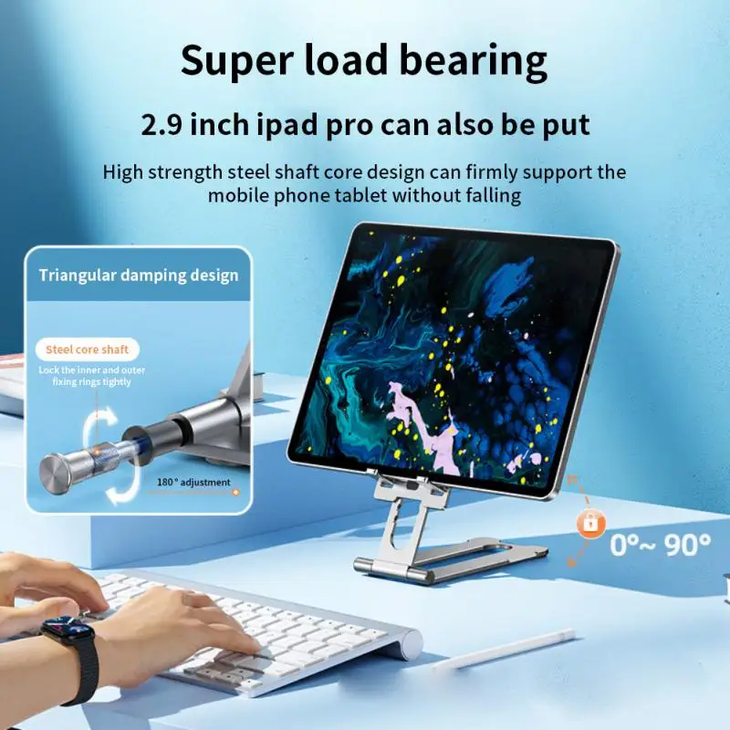 

7-gear Height Adjustable Universal Desktop Foldable Aluminum Alloy Stand Holder For IPad Phone Within 4-12.9inch