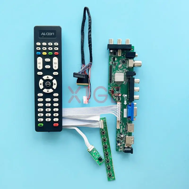 

Плата контроллера Fit B101AW02 B101AW03 B101AW06, плата драйвера, матрица цифрового сигнала DVB USB + DHMI + VGA + 2AV 1024*600, 40-контактный комплект LVDS 10,1 дюйма