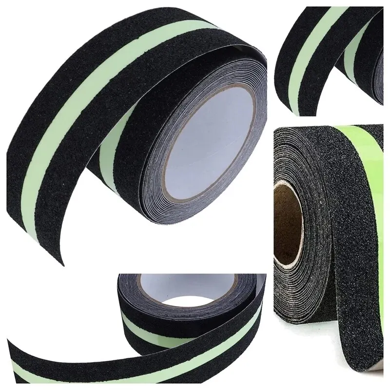 Антискользящая Тяговая лента Luminou 5 м Сияющая в темно-зеленой полосе абразивный