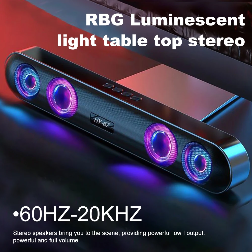 

Soundbar Wireless 6D Surround Speaker Bluetooth 5.0 Home Wired Computer Stereo Subwoofer Sound Bar PC Laptop Theater TV Aux