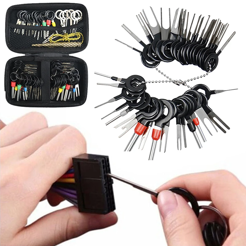 

100Pcs Car Terminal Removal tool Pin extractor kit Wiring Crimp Connector electric tools car Car Disassembly Tool Win Connector