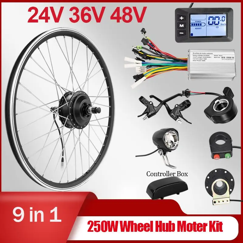 

Wheel Hub Motor 36V 24V 250W Ebike Rear Front Drive Engine 20in 24in 700C Brushless Gear Motor Electric Bike Conversion Kit