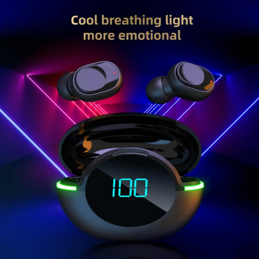 

TWS Wireless Earphone Bass Noise Reduction LED Digital Display Box Bass Bluetooth 5.1 Sports Eabud Headphones for Android IOS