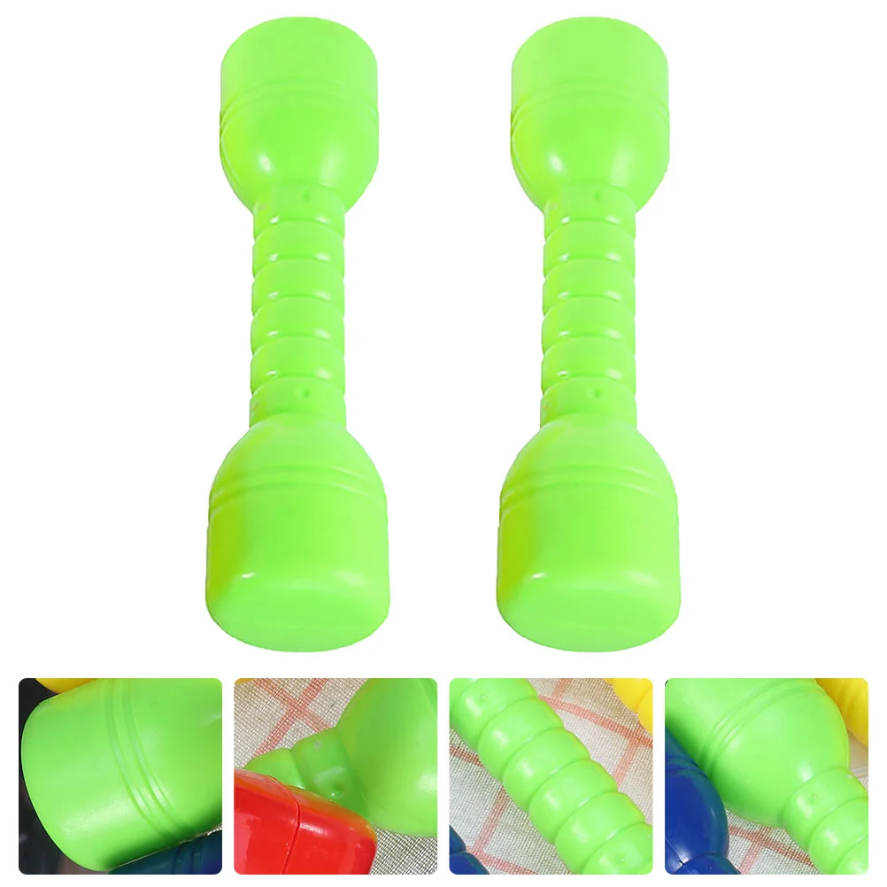 

2 Pcs Children's Dumbbell Barbells for Kids Kindergarten Toddler Playset Outdoor Abs Plastic Playsets