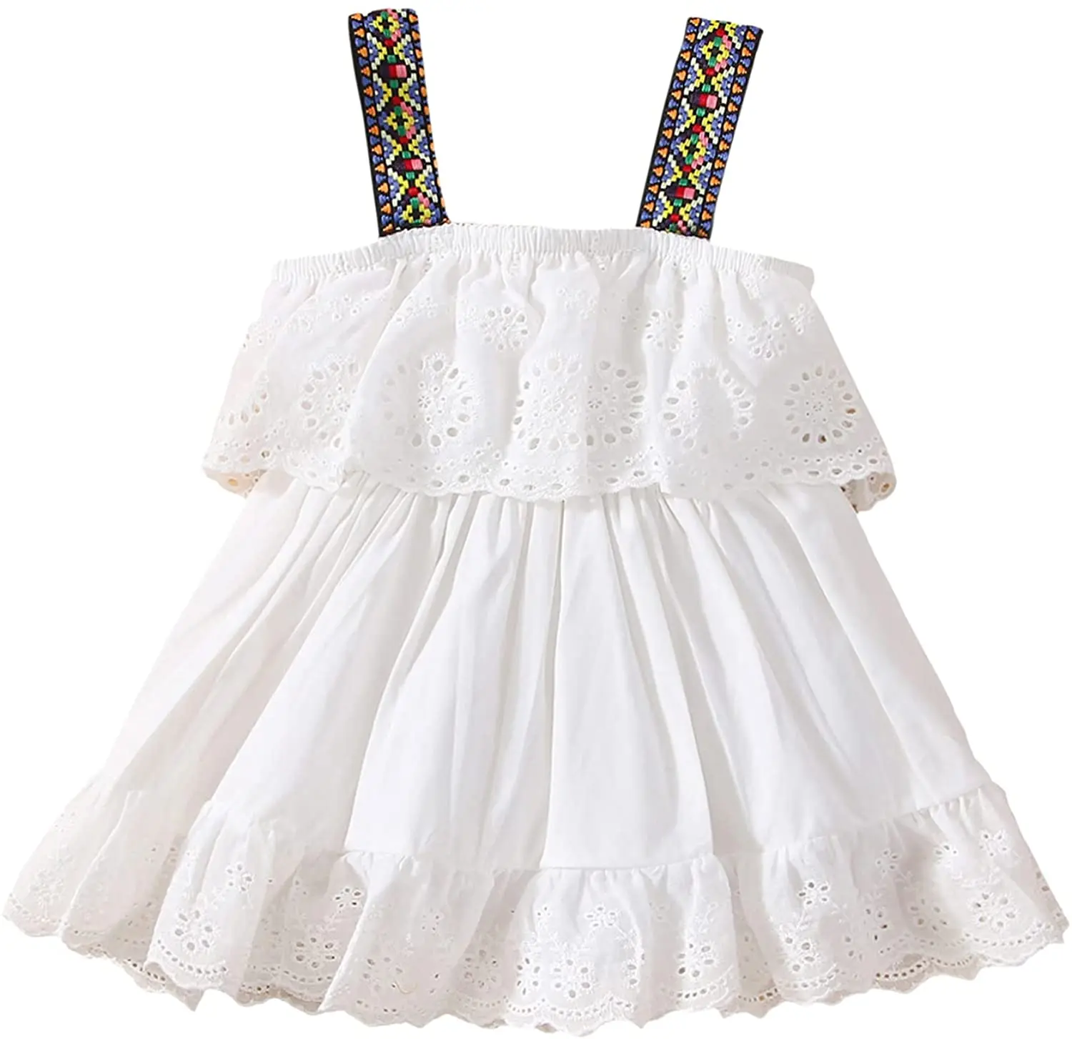 

Кружевное платье в стиле пэчворк для девочек, свободное платье в стиле ретро с широкими лямками и оборками