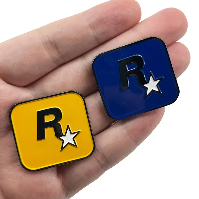 Игра PS4 GTA 5 Grand Автомобильная брошь желтого и синего цвета Xbox PC Rockstar значок аксессуары для женщин и мужчин брошь на сумку рюкзак