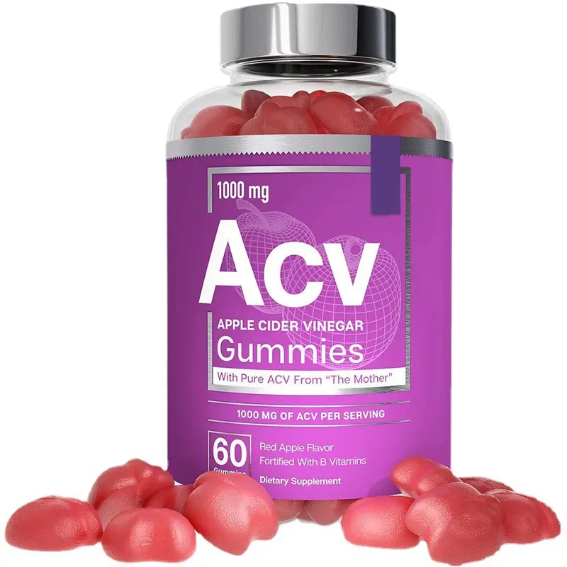 60 таблеток яблочный уксус мягкие конфеты для пищеварения мягкие конфеты ACV витамин B6 B12 повышение уровня энергии
