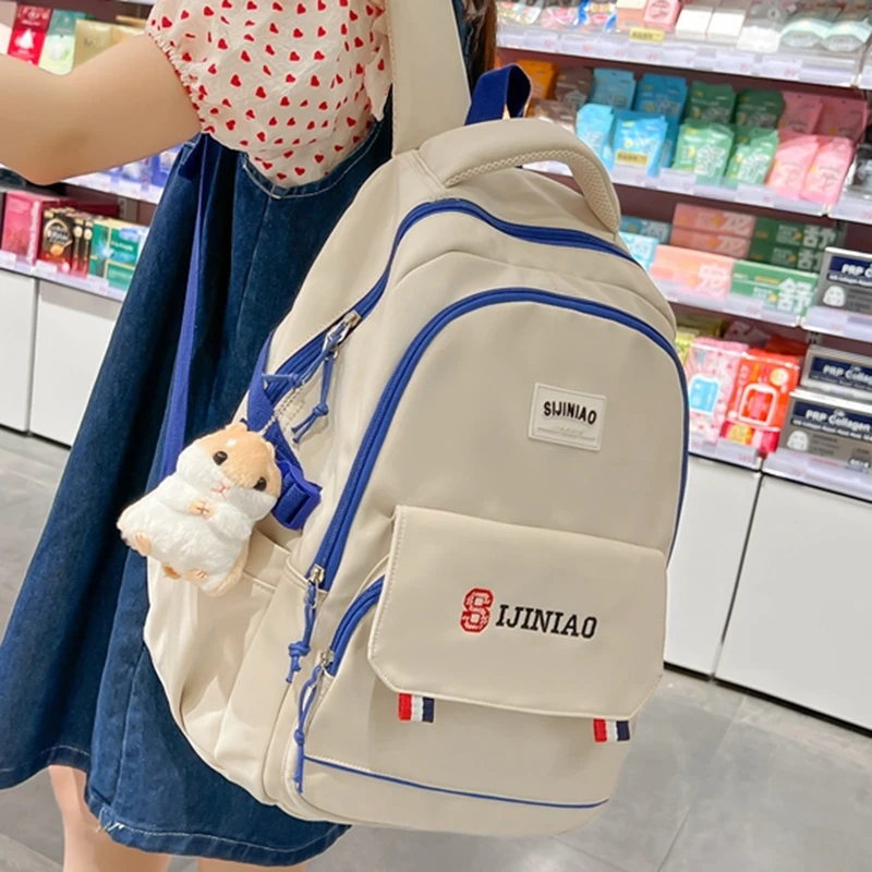 

Letter Printing Waterproof Nylon Cool Backpack Unisex Badge Travel Bag Women Schoolbag Men Laptop Backpacks Bookbag