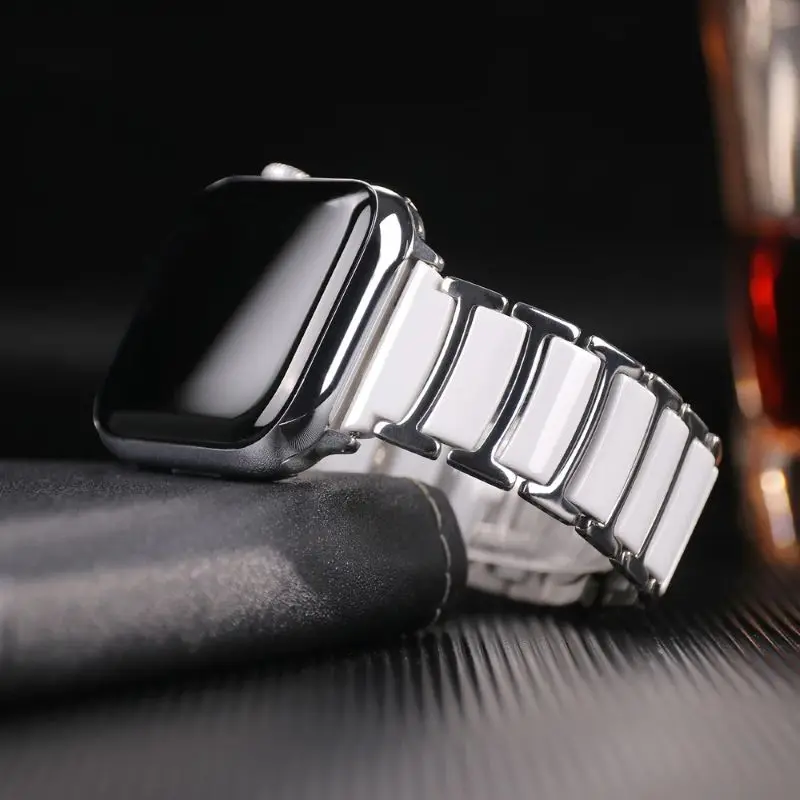 Фото Керамические ремешки для часов Apple Watch 49 46 44 42 40 38 45 мм, сменный браслет для iWatch S11 10 9 8 7 6 5 4 SE 3 2 Браслет №5