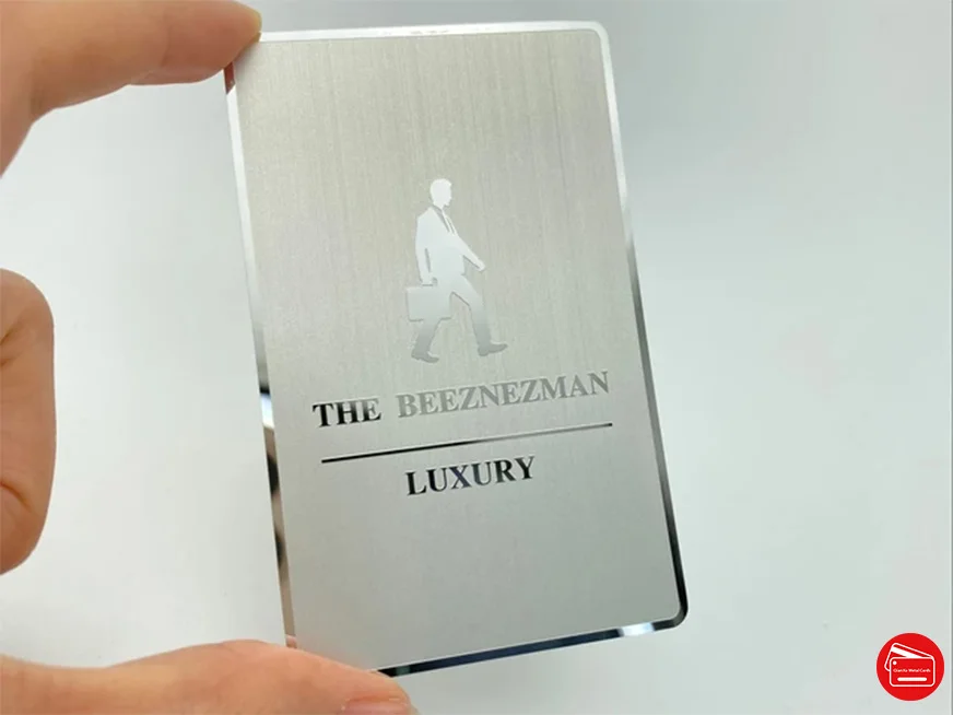 Заказная Роскошная зеркальная металлическая визитная карточка с