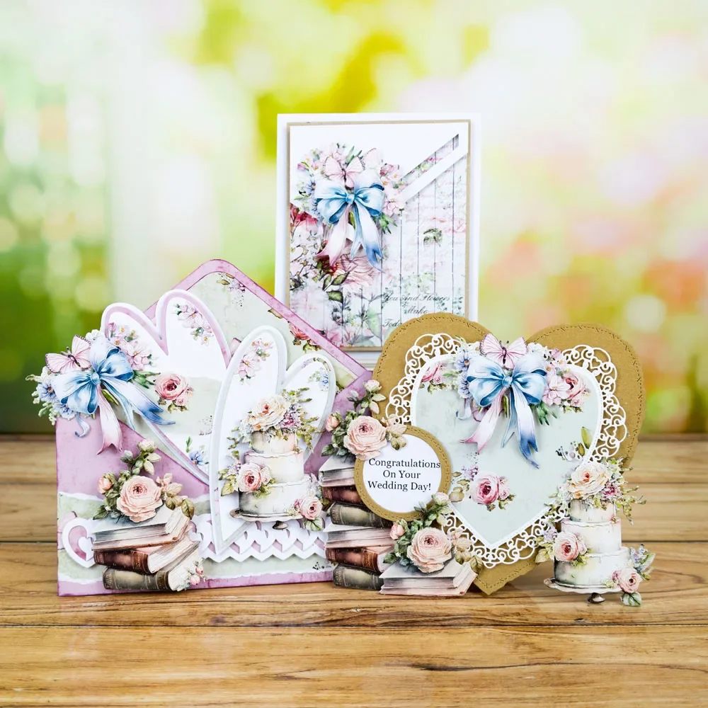 Горячая идея трио новые цветы отражения украшенные привязанными крафтовыми