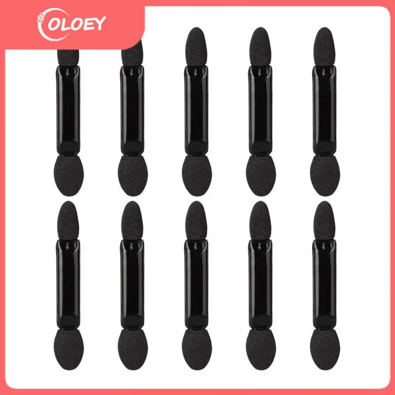 

10Pcs/Set Eyeshadow Applicator Sponge Double Ended Portable Eye Shadow Brushes Nail Mirror Powder Brush Beauty Makeup Tool