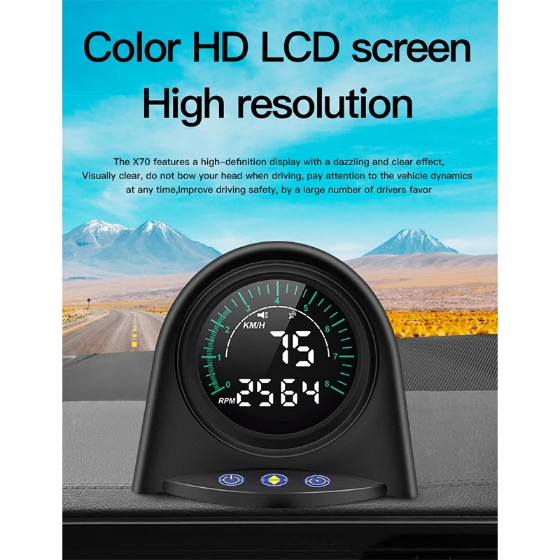 X70 OBD OBD2 HUD спидометр считыватель кодов двигателя монитор оборотов в минуту сигнал