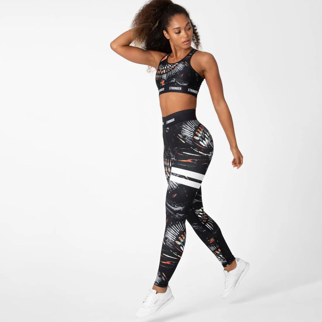 Autumn Spring Floral Print Women Fitness Yoga Pants Black High Waist Sports Slim Push Up Trousers Workout Leggings