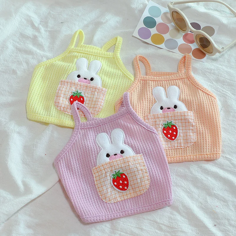 

Dog Pet Clothing Rabbit Suspender Vests for Dogs Clothes Cat Small Plaid Cute Thin Spring Summer Yorkshire Accessories Boy Girl