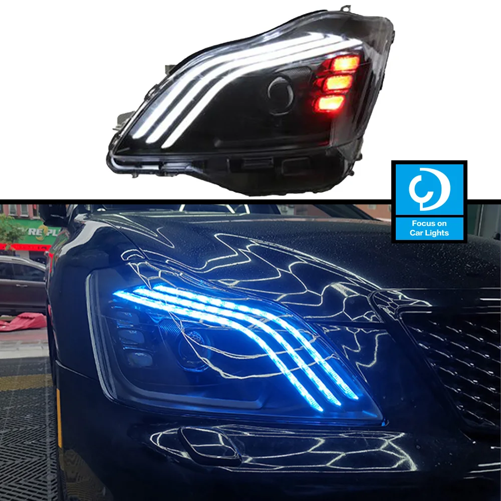 

Car Front Headlight for Crown LED 2005-2009 HeadLamp Styling Dynamic Turn Signal Lens Automotive Accessories Assembly 2PCS