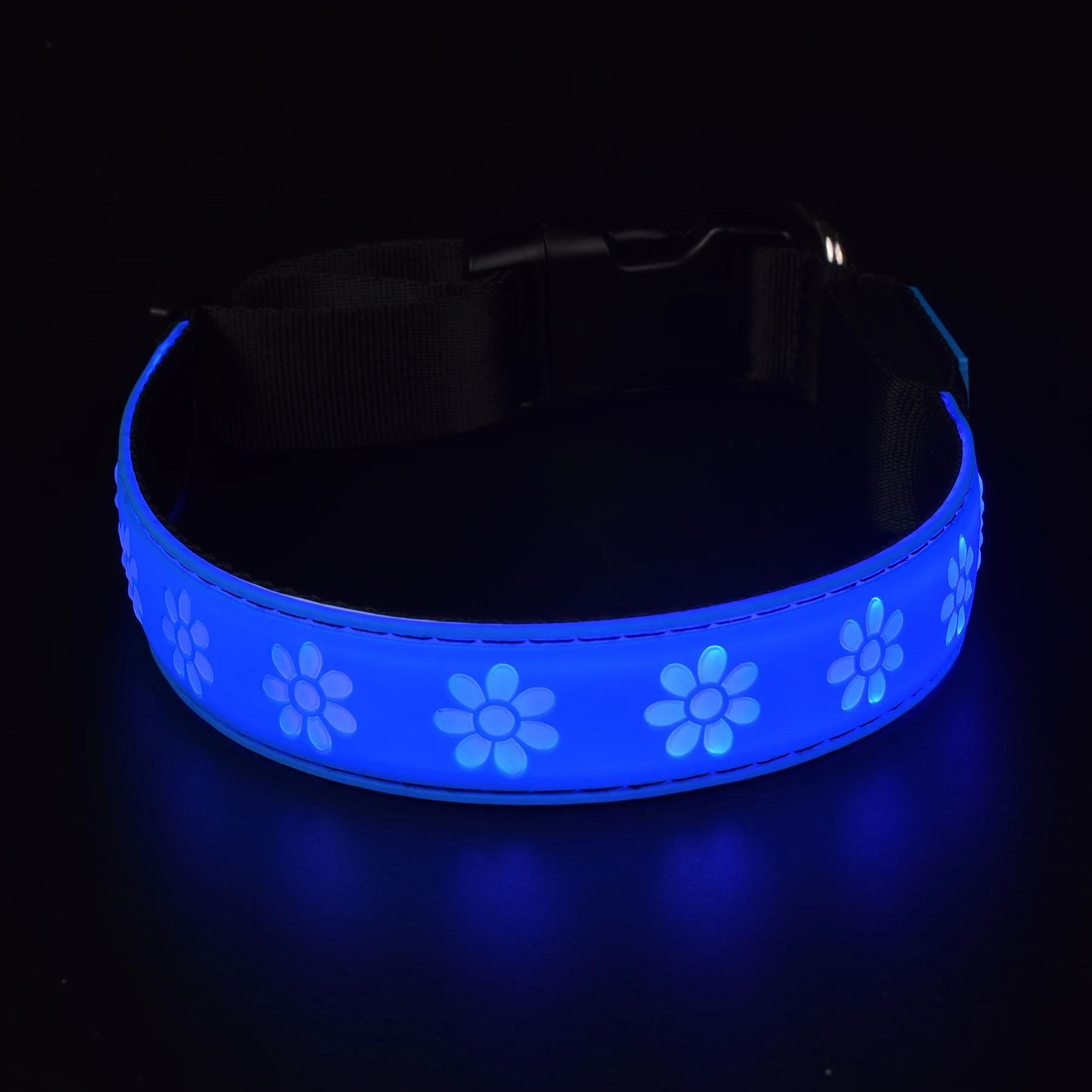 

Charging Luminous LED Lighting Dog Pet Collar Adjustable Nylon 15 Modes Flashing Dog Led Collars
