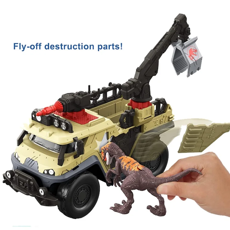 

Jurassic World 3 Movie Style Dominion Capture And Crush Truck With Tranquilizer Dinosaur Action Figure Model Decoration Toy Gift