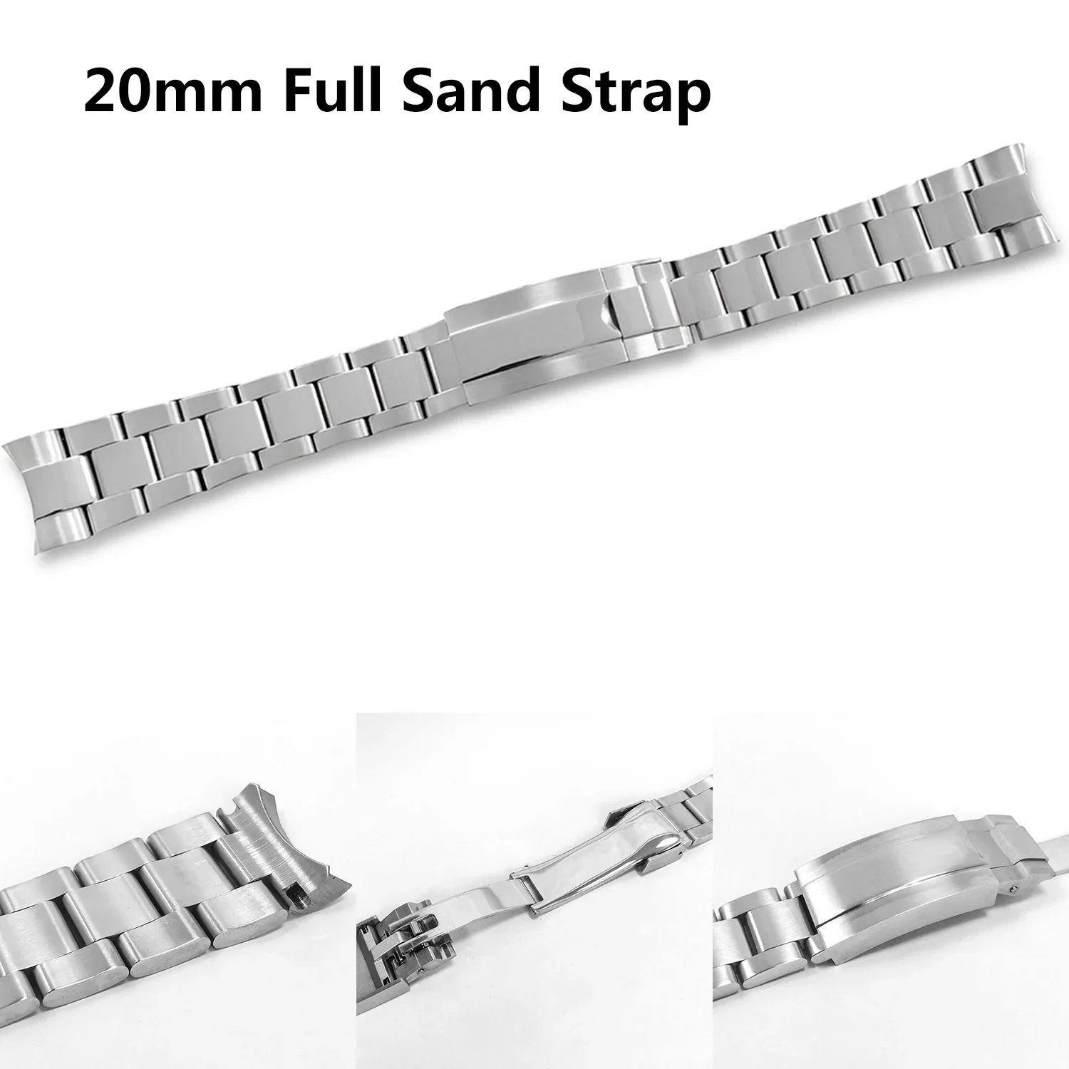 

20mm Full Sand Strap Stainless Steel Watchband Men Watch Accessories, Fit for 40mm SUB Watch Case