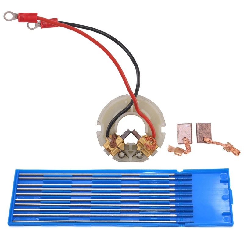 

Retail 10 Pcs Wy20 Tungsten Electrode Tig Rod & 1 Set Carbon Brush Holder