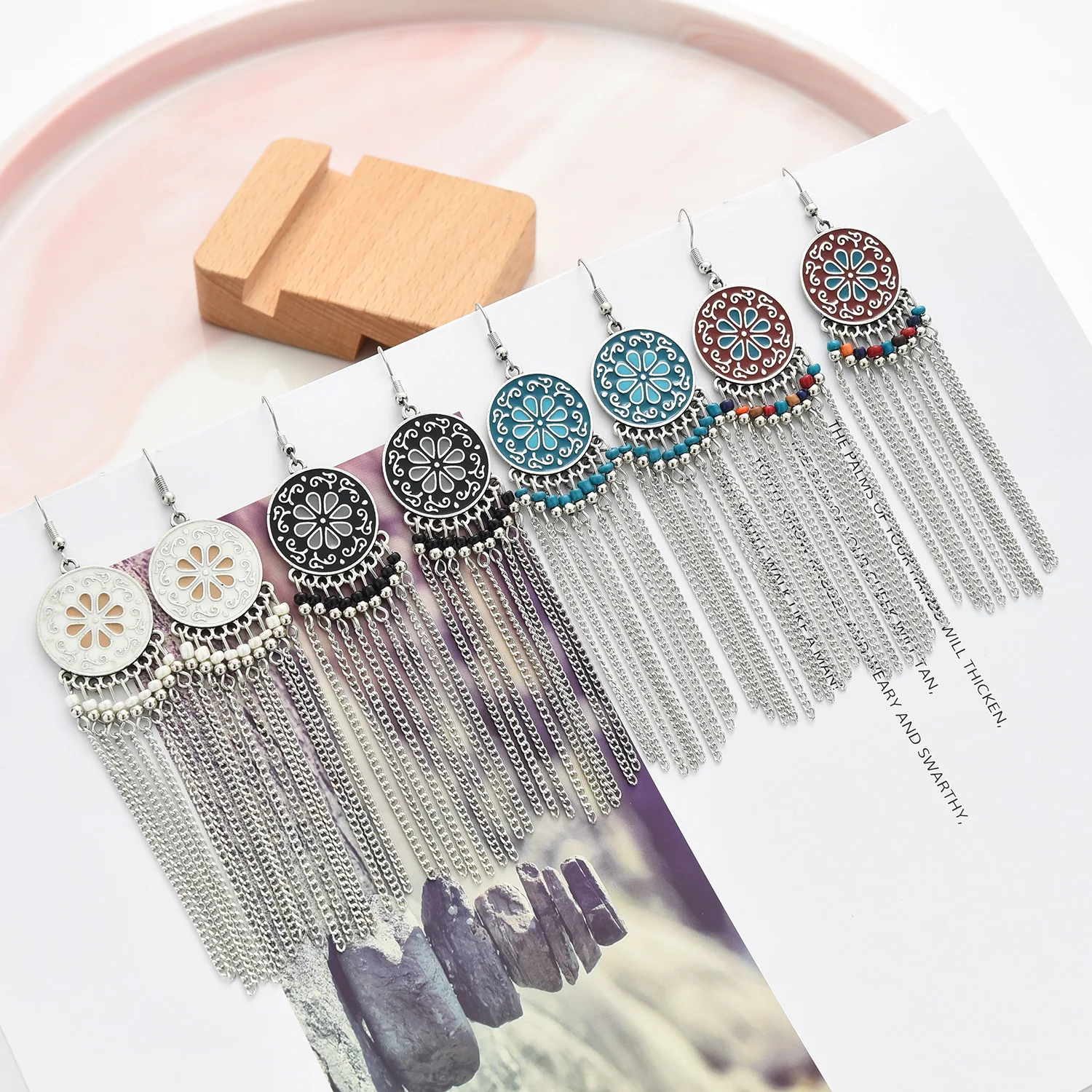 

New 2022 Vintage Bohemian Earrings Long Drop Vintage Earrings Tassel Accessories