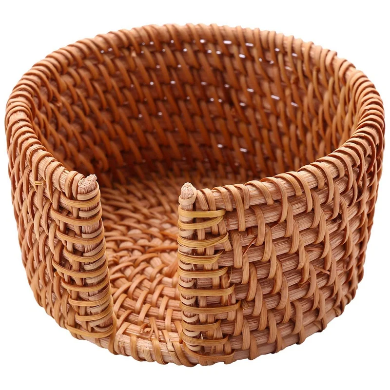 

36Pcs/ Drink Coasters Set For Kungfu Tea Accessories Round Tableware Placemat Rattan Weave Cup Mat Pad Diameter 8Cm