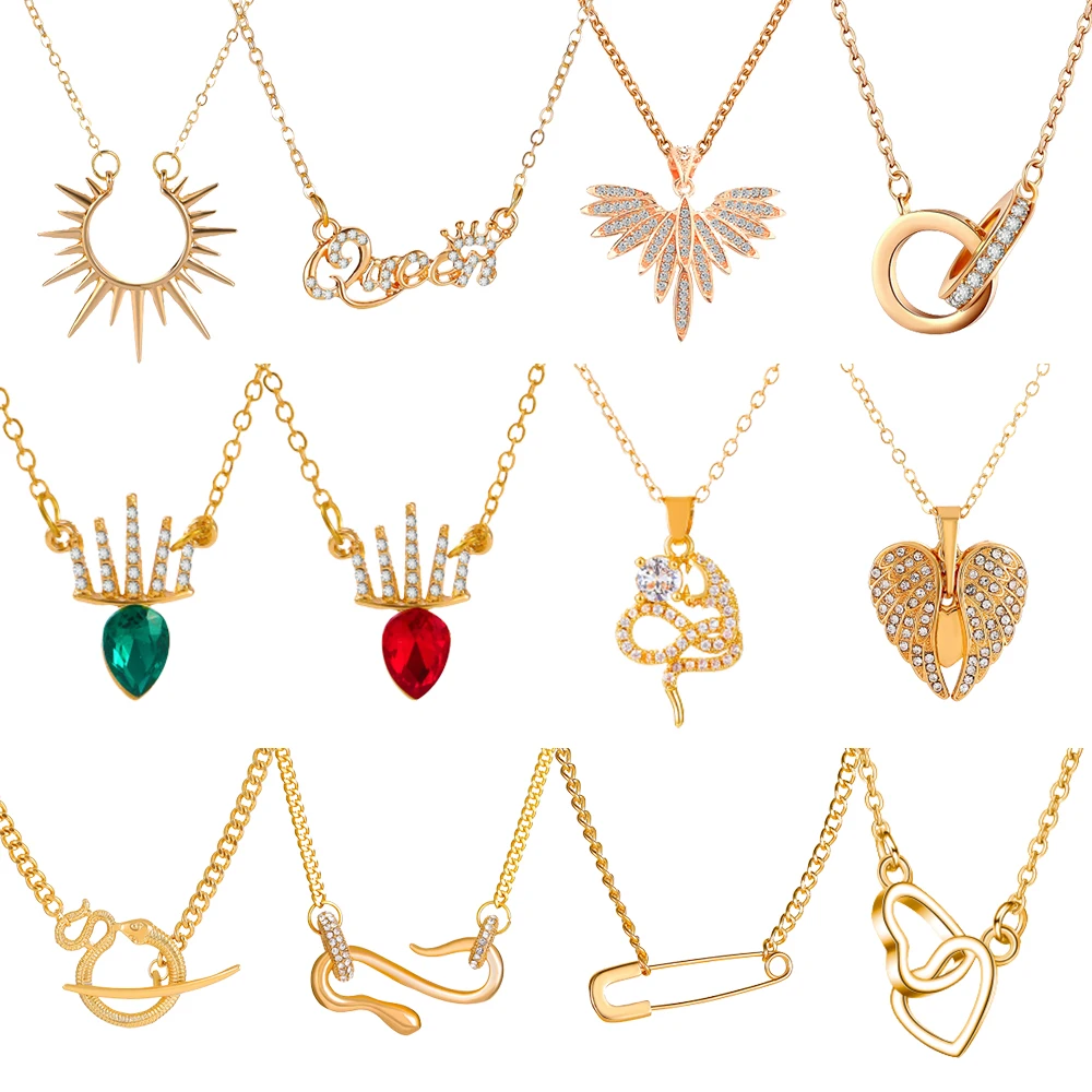 

Exquisite Sun Flower Wings Necklace for Women Shiny Crown Crystal Pendant Collar Chain Necklace Wedding Party Jewelry Gifts 2023