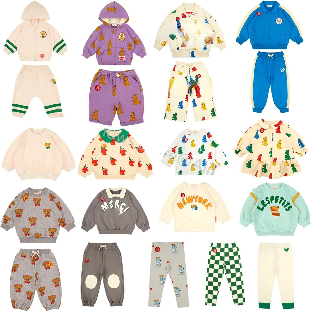 

Korean Kids Sweatshirt Pants Set 2022 Spring Bebe Brand Toddler Boys Hoodies Cartoon Girls Dress Baby School Clothes Outwear