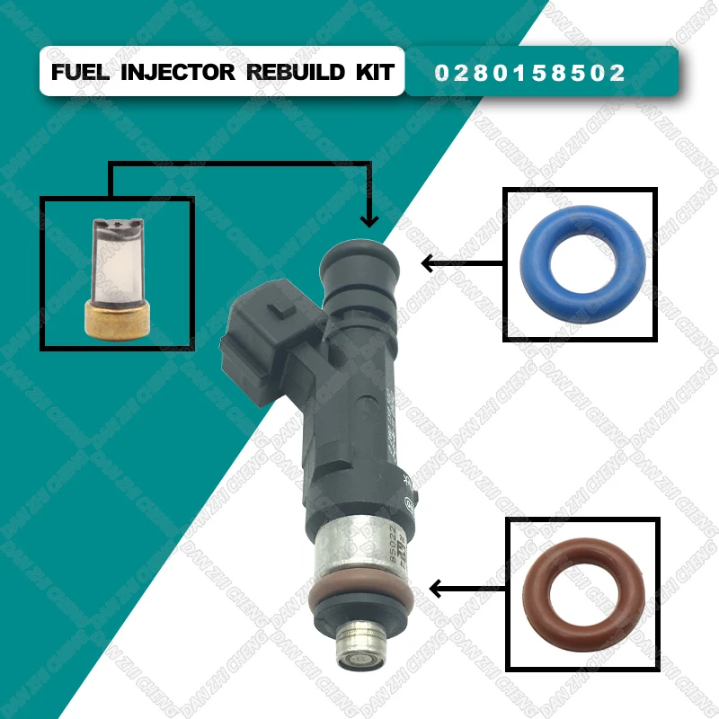 

8 set Fuel Injector Service Repair Kit Filters Oring Seals Grommets For 0280158502 For Lada 110 Sedan 1.5L VAZ-2111 1995