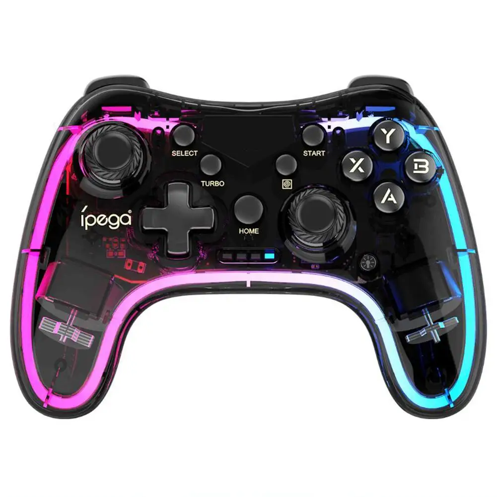 

Wireless Bluetooth-compatible Game Controller Rgb Colorful Transparency Gamepad Compatible For Android/ios/pc/ns Host/p4/p3 Host