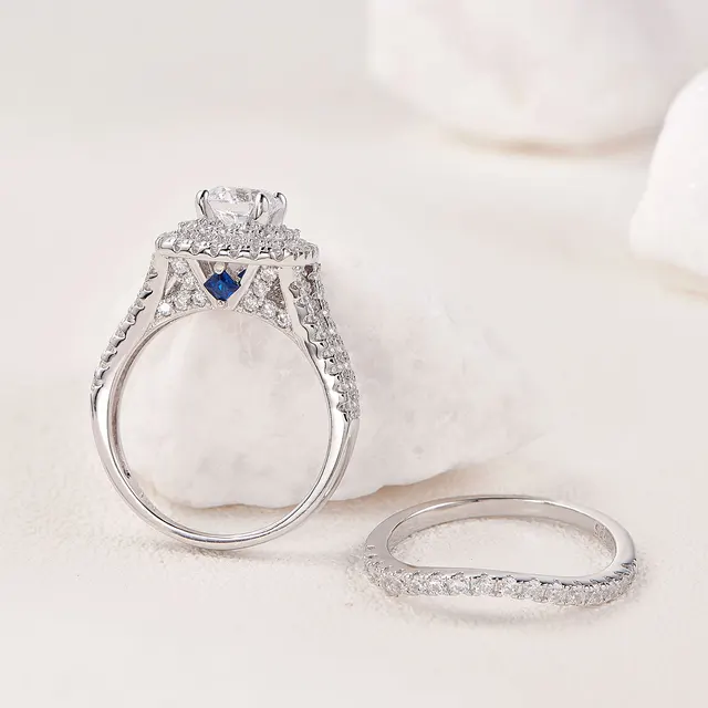 Engagement Ring Wedding Set for Women - 925 Silver Bridal Jewelry 2