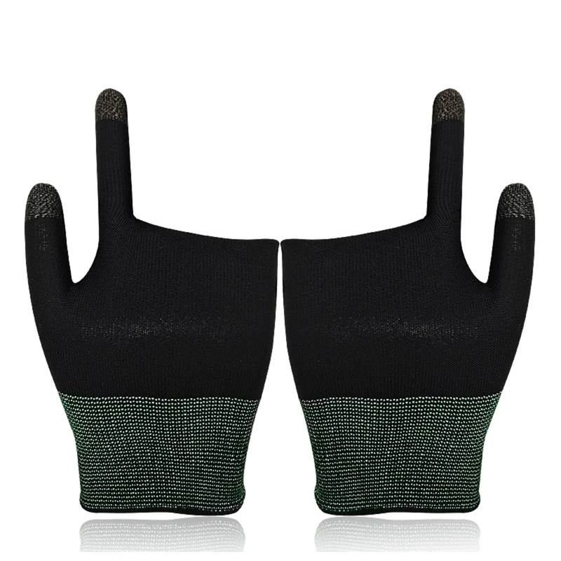 

1 Pair Two-finger Gaming Finger Sleeves Seamless Mobile Game Gloves Sweat-proof Touch Screen Finger Cots for LOL/ROS/COD
