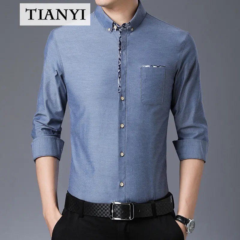 High-quality Men's Long-sleeved Shirts, Business Fashion Men's Shirts, Cotton Bottoming Shirts, Casual Men's Solid Color Tops