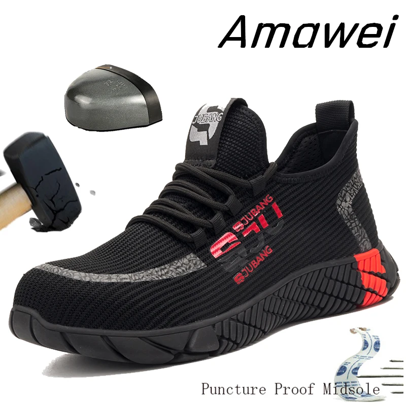 

Amawei Men boots Safety Shoes For Womens Botas De Trabajo Para Hombre Male Sneakers Steel Toe Shoe Work Boots LBX792
