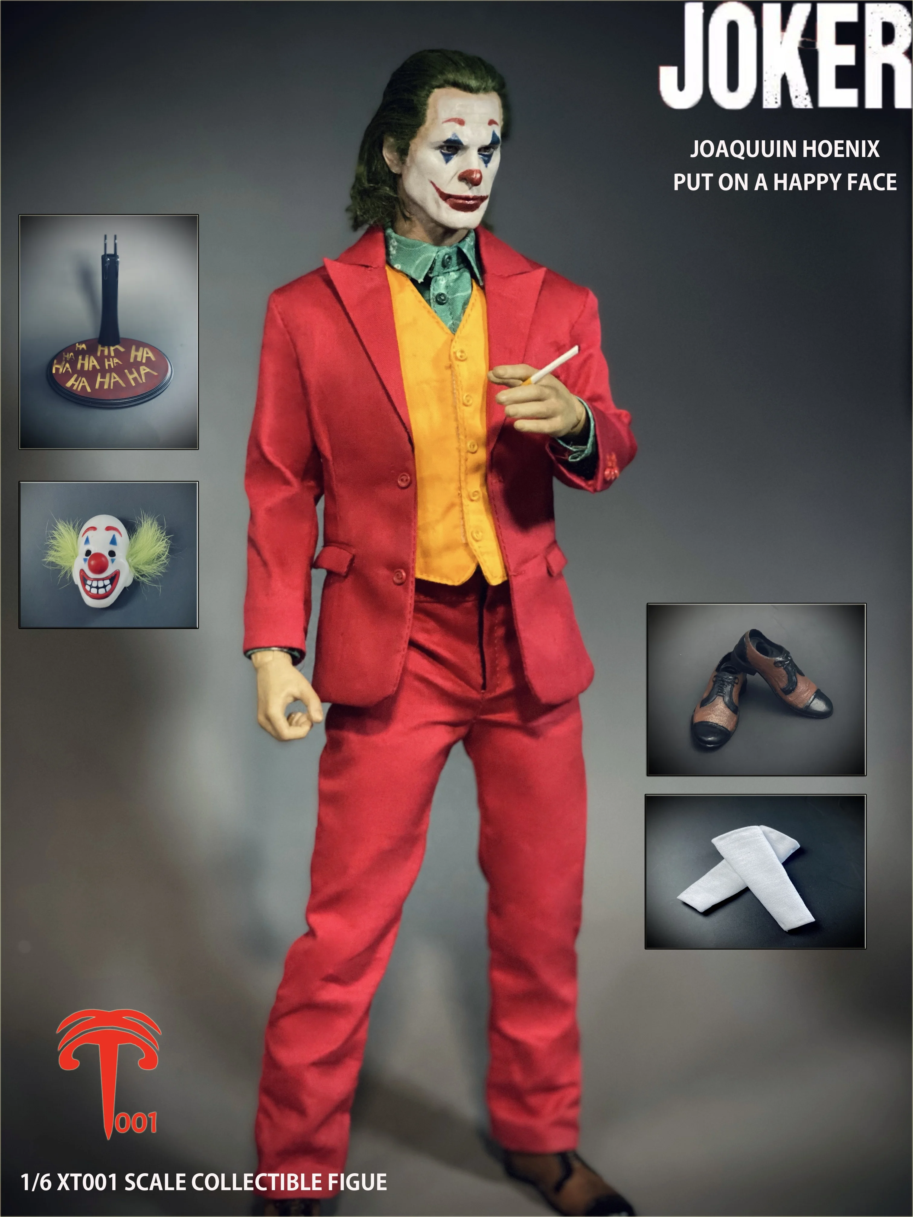 

1/6 XT001 Male Figure Joaquin Phoenix Clown Full Set Moveable Action Figure Head Sculpture Hair Transplant Model Gift For Fans